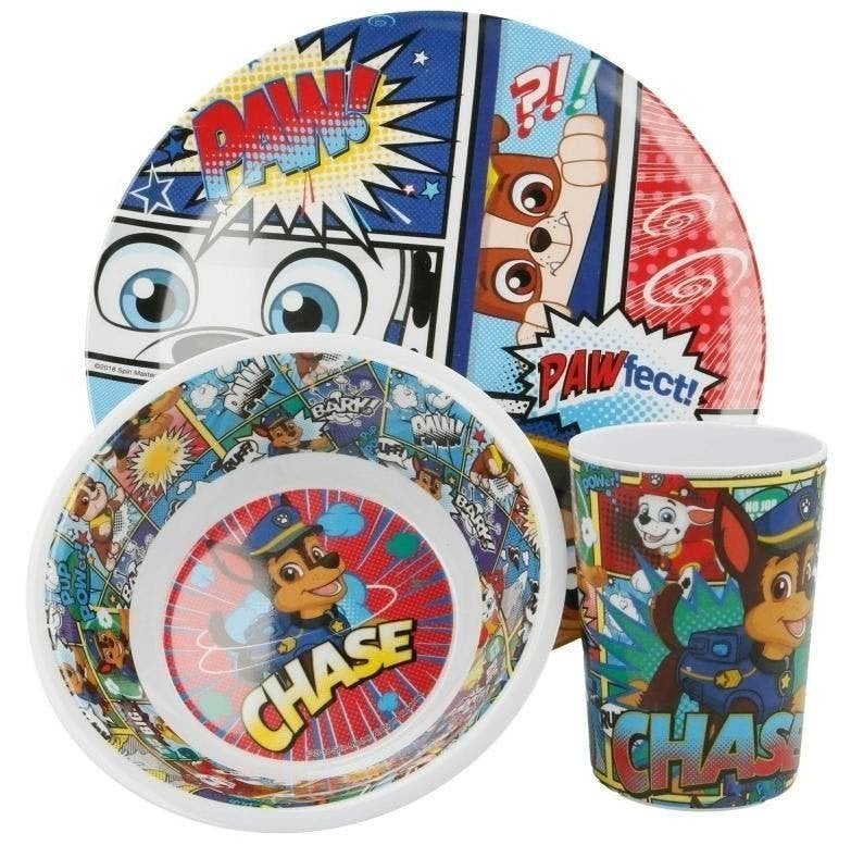Paw Patrol Kinderservies - Melamine Eetsetje - 3 Delig, Enlèvement ou Envoi, Neuf