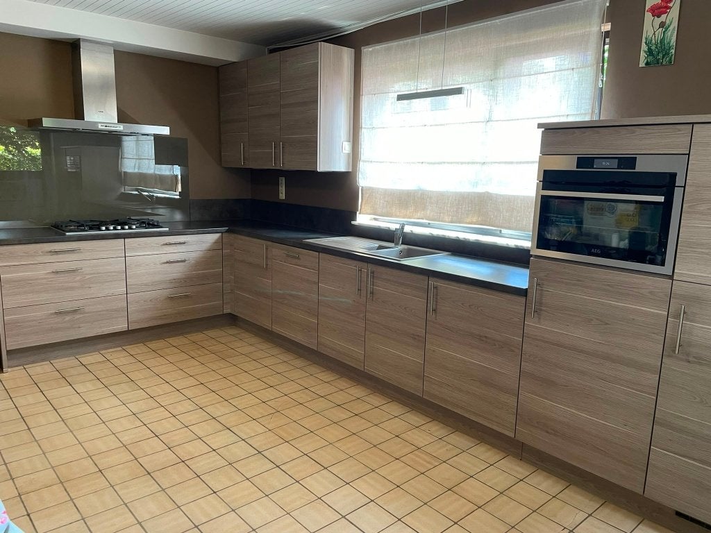 Keuken in L-vorm 4m05 x 2m30, Maison & Meubles, Cuisine | Cuisines complètes, Comme neuf, Cuisine d'angle, Brun, Synthétique, Enlèvement