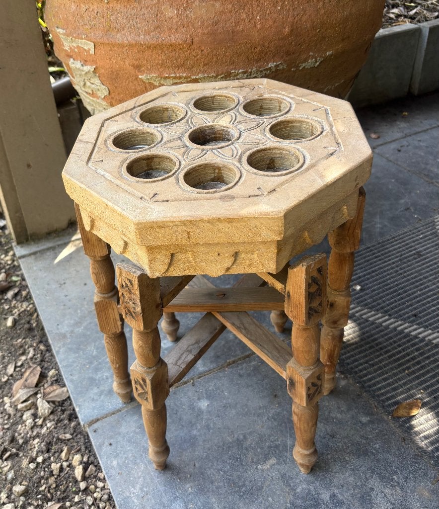 Brocante Indisch marmeren ornament olielampjes, Enlèvement ou Envoi