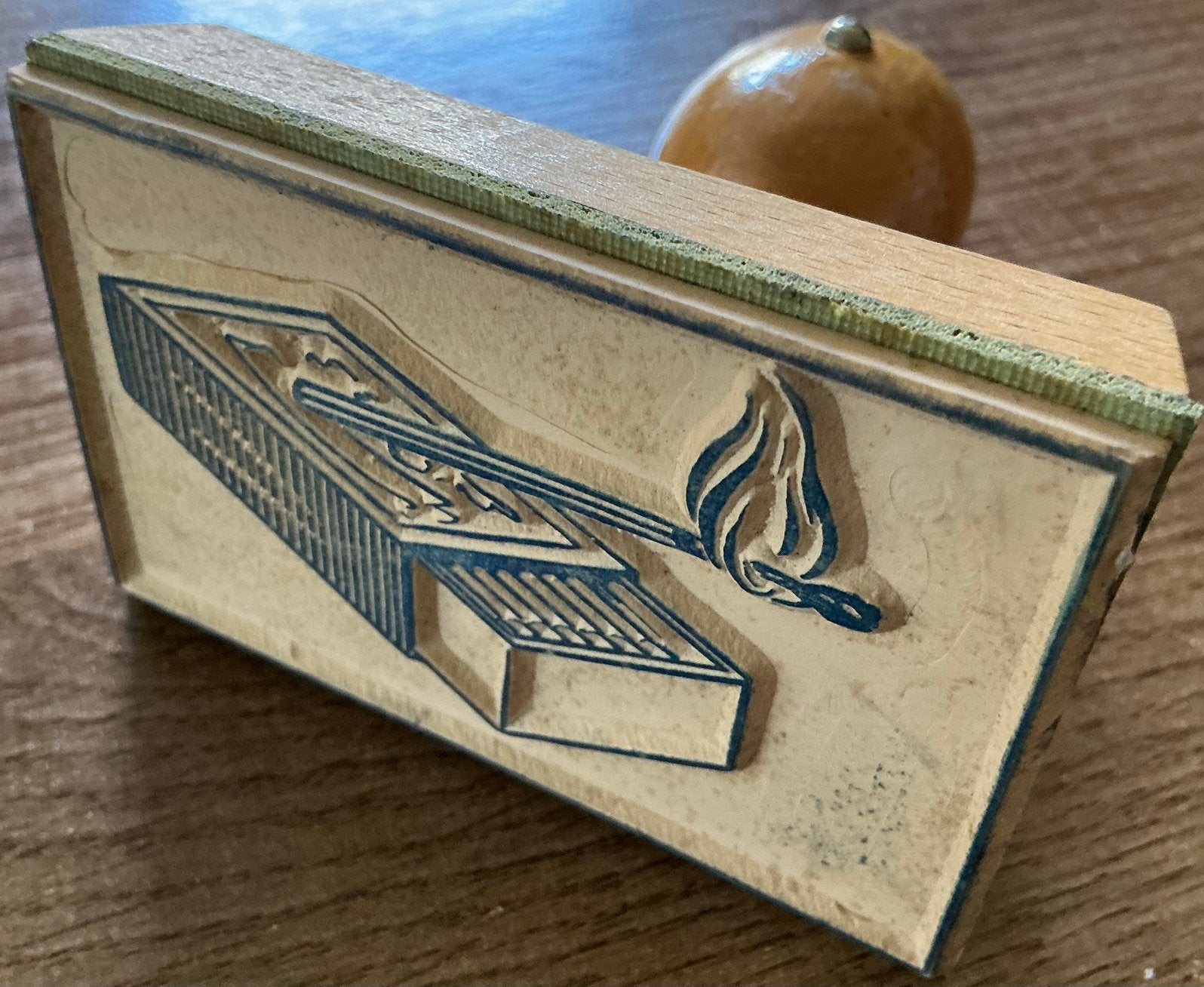 Oud drukstempel luciferdoos/lucifer, Verzamelen, Ophalen of Verzenden, Zo goed als nieuw, Overige typen