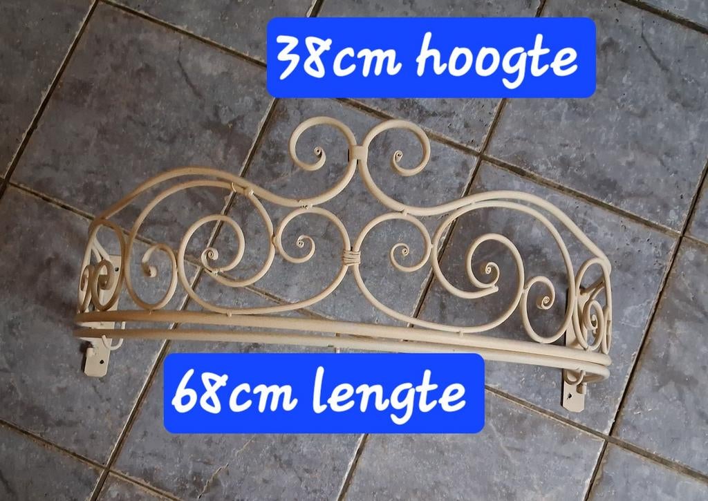 Ijzeren hangset voor deco/gordijn op te hangen, Metaal, Zo goed als nieuw, 68 cm, 38 cm