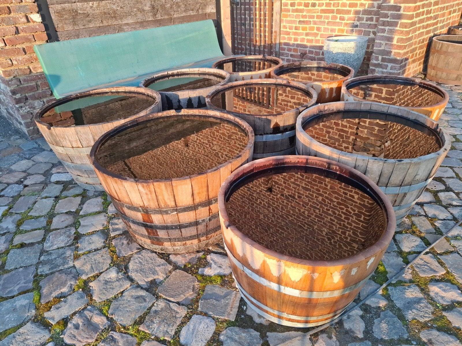 Eiken bloembakken 3cm dikte en 6 verschillende modellen, Ophalen, Tuin
