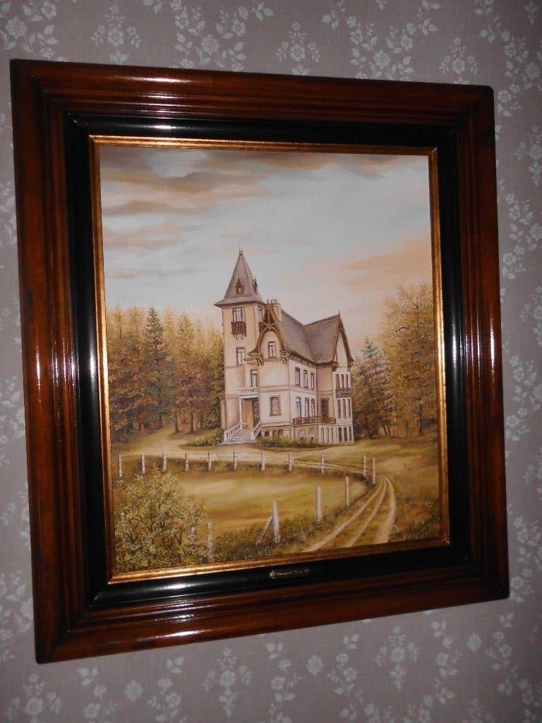 Schilderij Paul Desmet Kasteel van de Hut in Ploegsteert, Ophalen of Verzenden