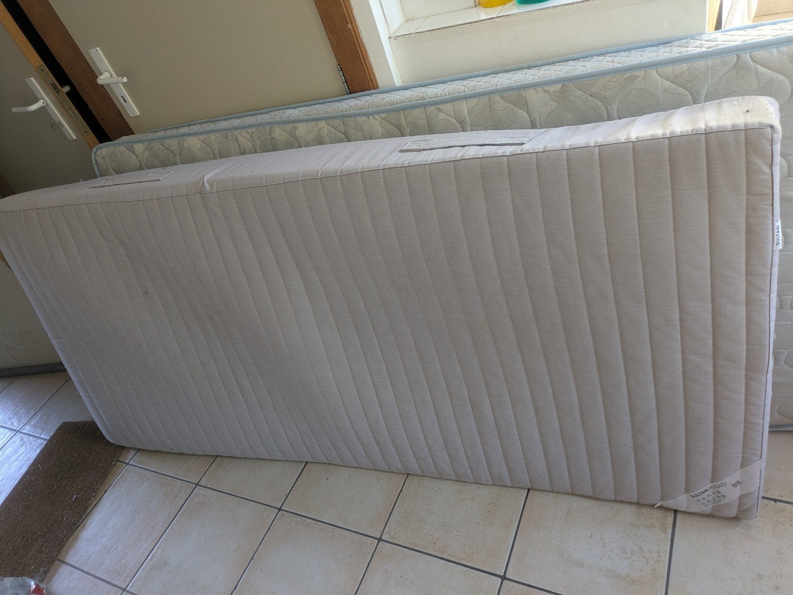 matelas 1 personne Ikea Sultan, 90 cm, Gris, Tissu, Une personne