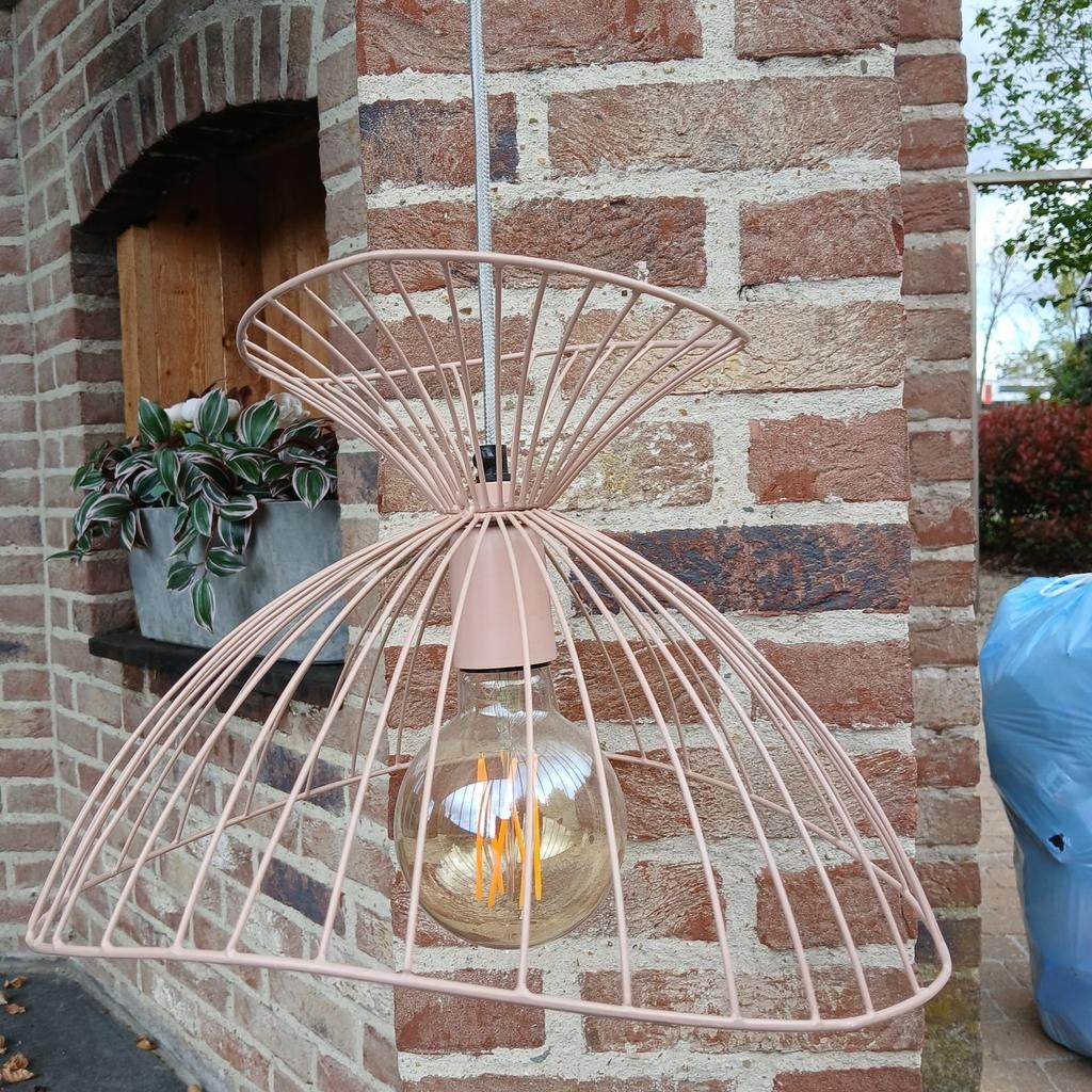 Lusters in roze en blauw metaal, Ophalen, Zo goed als nieuw, Metaal
