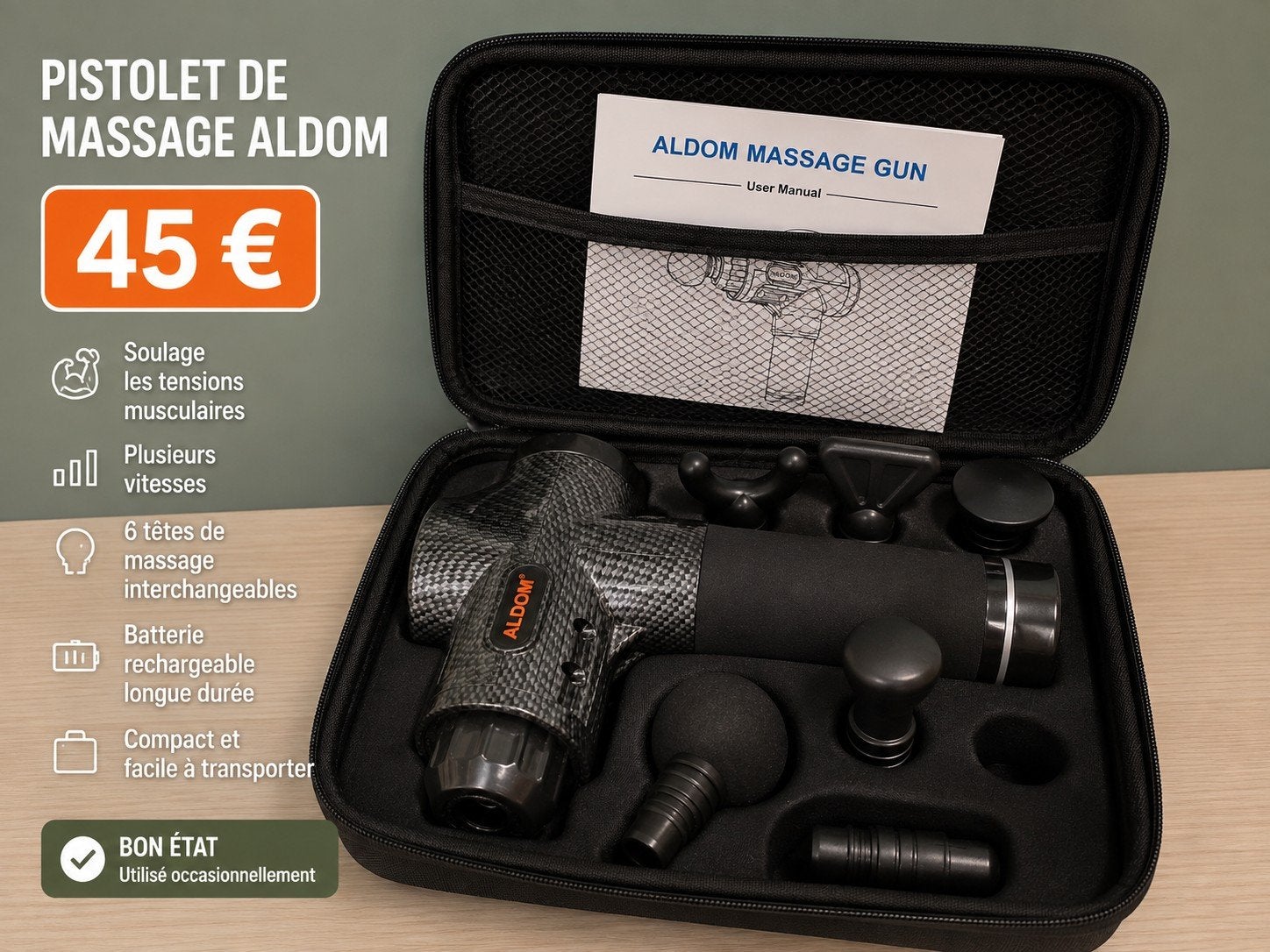 Pistolet de massage, Enlèvement