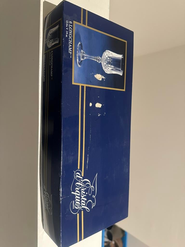 Longchamp Cristal d’arques 24 % n5 6x12 cl, Ophalen, Zo goed als nieuw