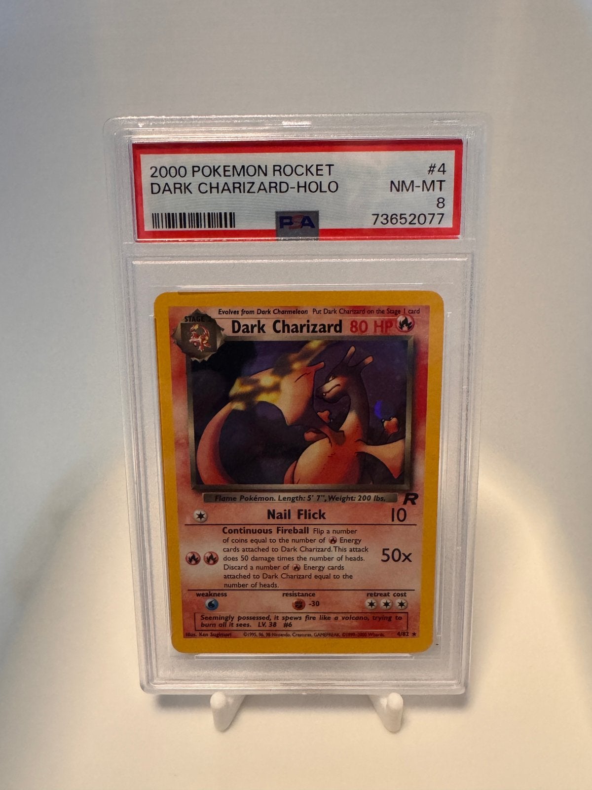 Dark charizard holo psa8, Enlèvement ou Envoi, Comme neuf