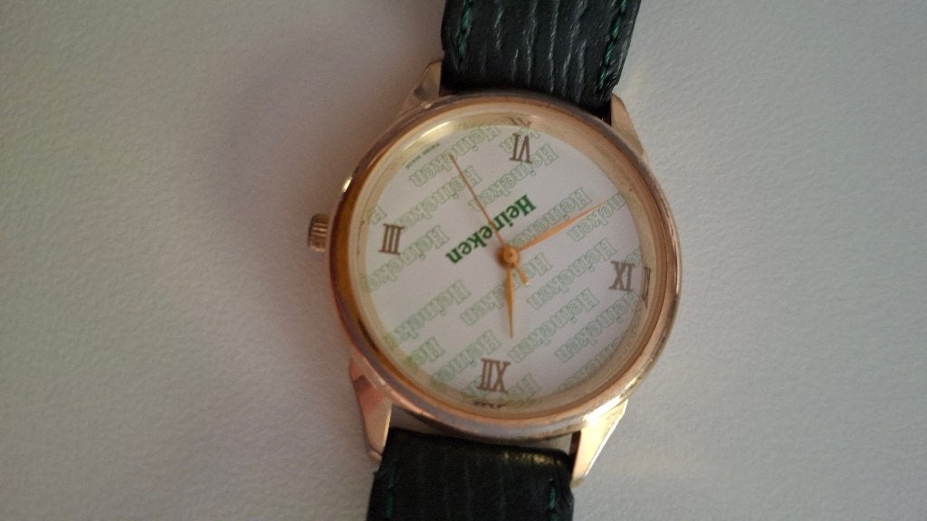 Heineken polshorloge, Montre-bracelet, Autres marques, Enlèvement ou Envoi, Cuir