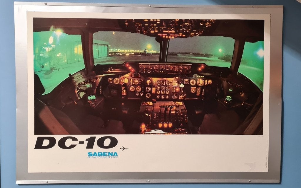 Affiche Sabena cockpit DC10, Verzamelen, Ophalen, Gebruikt