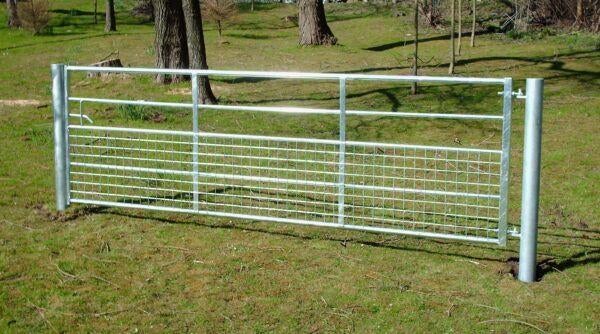 Gegalvaniseerde weidepoort 396 cm met half gaas – 5 spijlen, Dieren en Toebehoren, Stalling en Weidegang, Weidegang