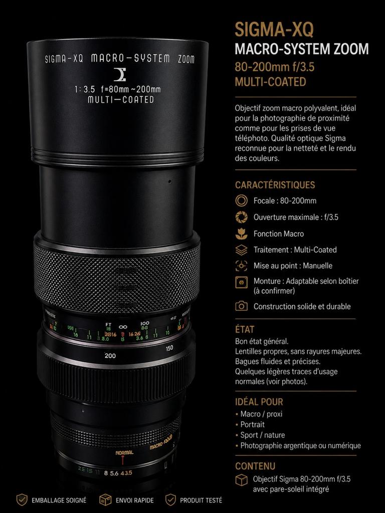 Objectif Sigma-XQ Macro System Zoom 80-200mm f/3.5 Multi-, Audio, Tv en Foto, Foto | Lenzen en Objectieven, Zoom