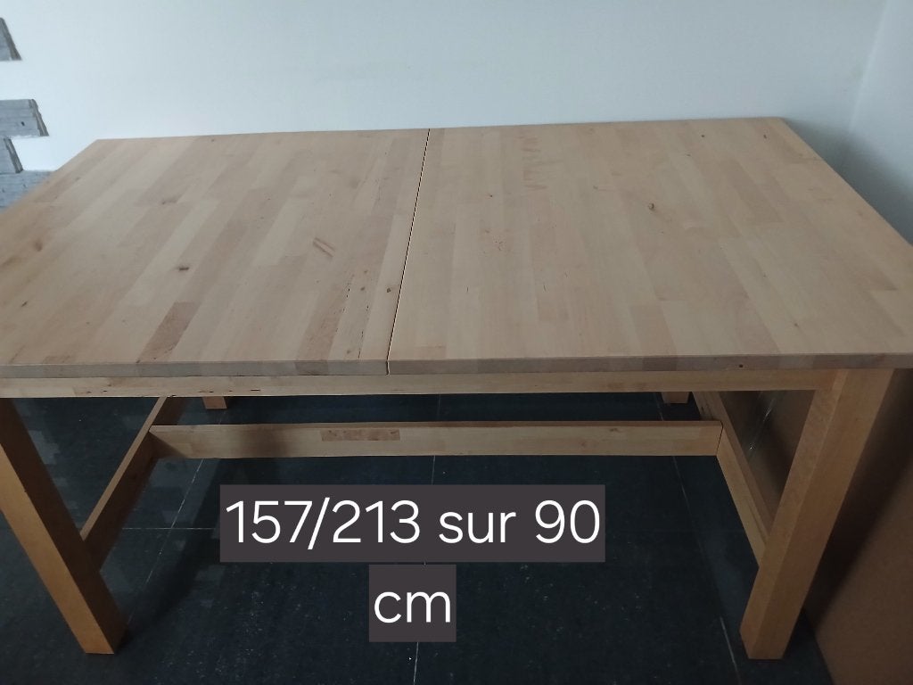 Uitschuifbare tafel 157/213 bij 90 cm, Ophalen, Gebruikt, 50 tot 100 cm, Vijf personen of meer