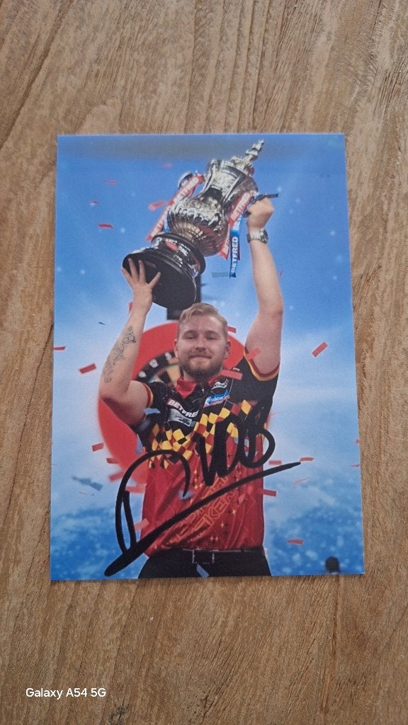 Foto met handtekening (print); Dimitri van den Bergh # Darts, Sport en Fitness, Ophalen of Verzenden, Nieuw, Overige typen