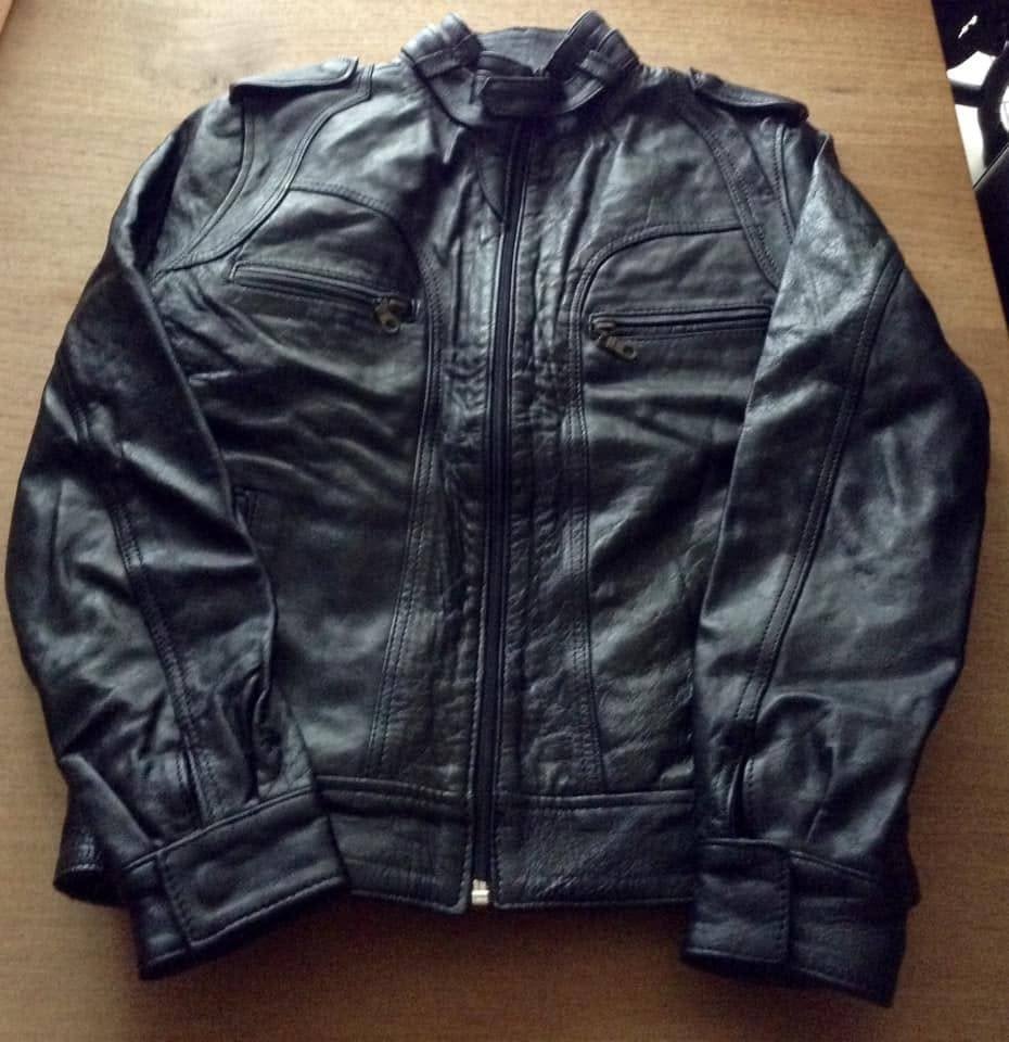 Veste en cuir véritable noir VINTAGE K-WAY garçon 14 ans, Garçon, Enlèvement ou Envoi, Pull ou Veste, Comme neuf