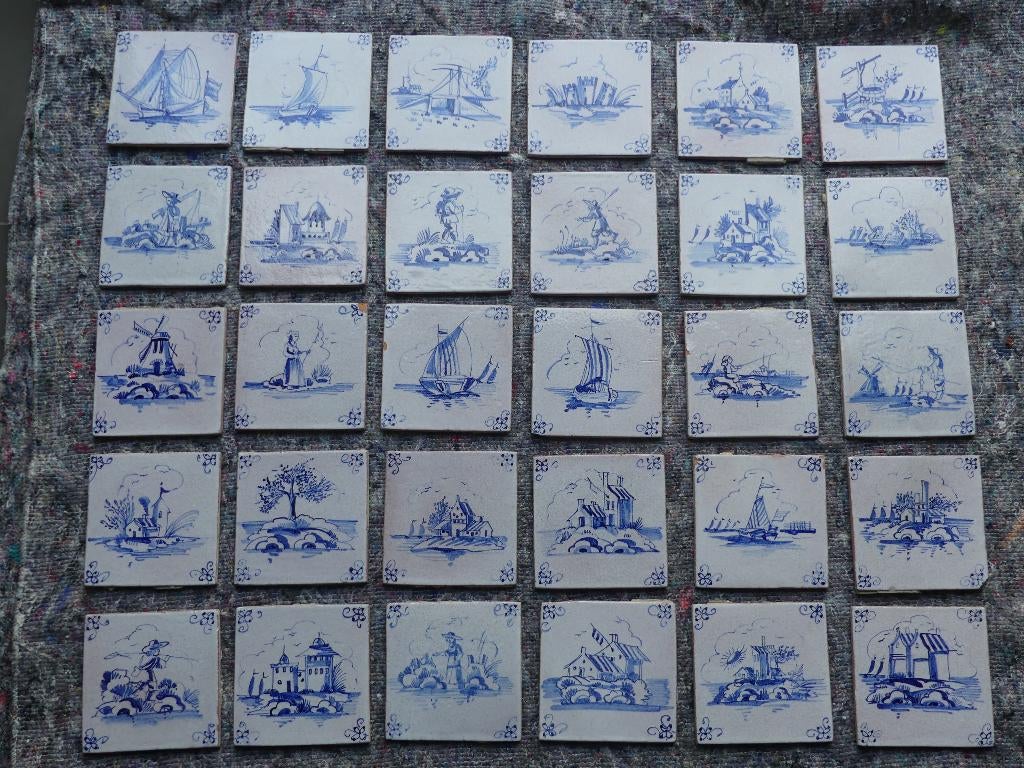 Carrelage mural bleu Delft, Antiquités & Art, Enlèvement