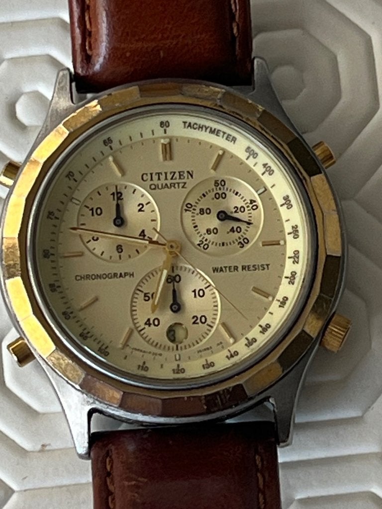 chronographe citizen, Bijoux, Sacs & Beauté, Montres | Hommes, Montre-bracelet, Enlèvement ou Envoi, Cuir, Citizen