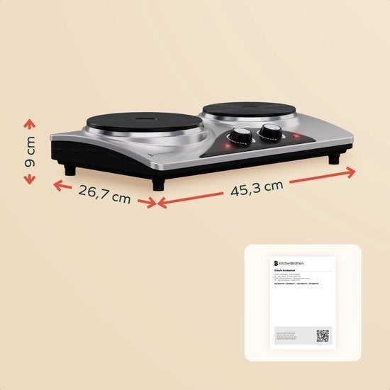 KitchenBrothers Elektrische Kookplaat, Ophalen, Nieuw, 3 kookzones of minder, Vrijstaand