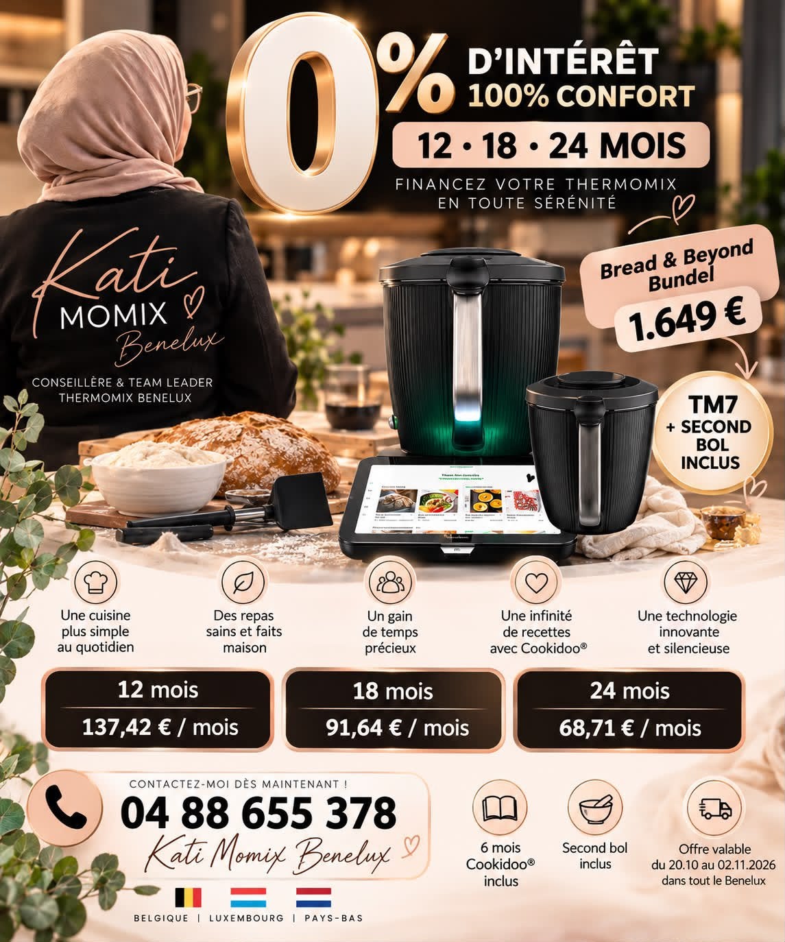 Thermomix +second bol a 0% ( kit pain offert ), Verzenden, Timer, Nieuw