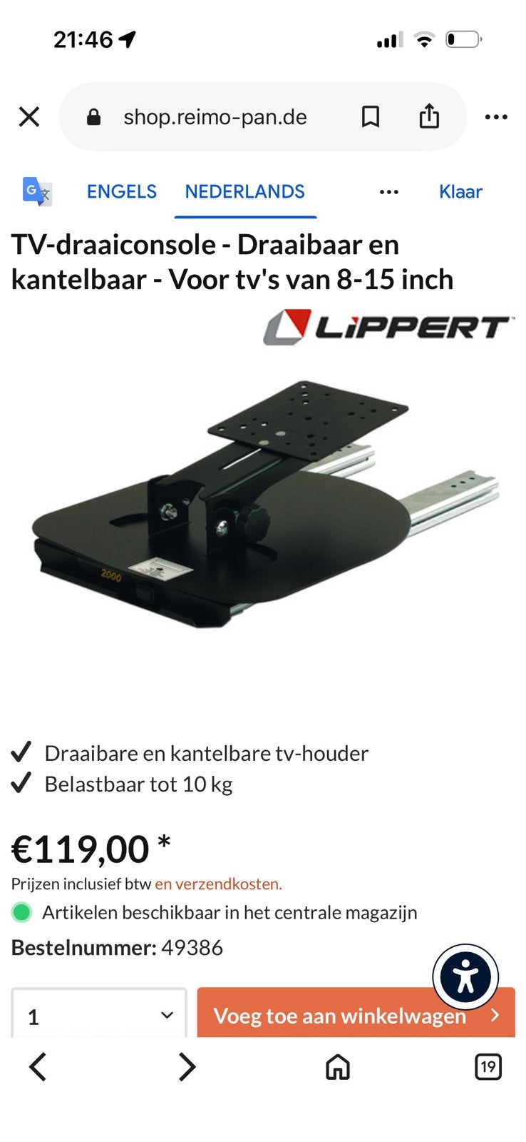 TV houder type Wisteria, zwart, stevig materiaal., Audio, Tv en Foto, Televisiebeugels, Ophalen, Zo goed als nieuw