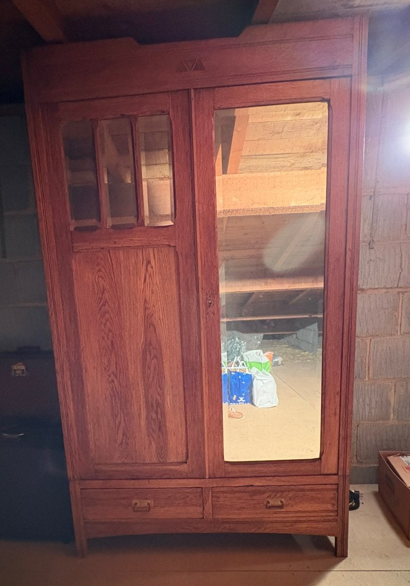 Armoire ancienne en chêne, Avec tiroir(s), 100 à 150 cm, Enlèvement, Utilisé