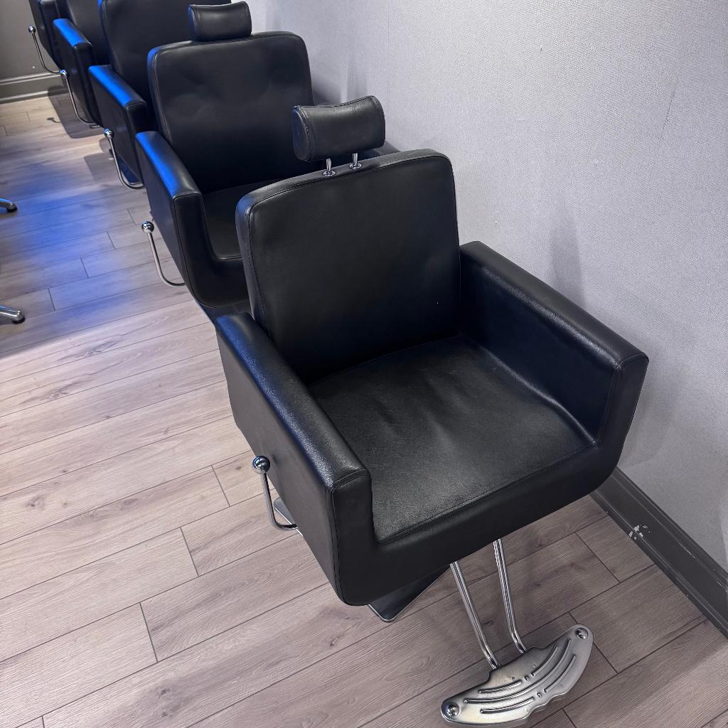 epileerstoel 4 stuks zwart kappersstoel knipstoel heren dame, Neuf, Noir, Autres matériaux, Campagnard