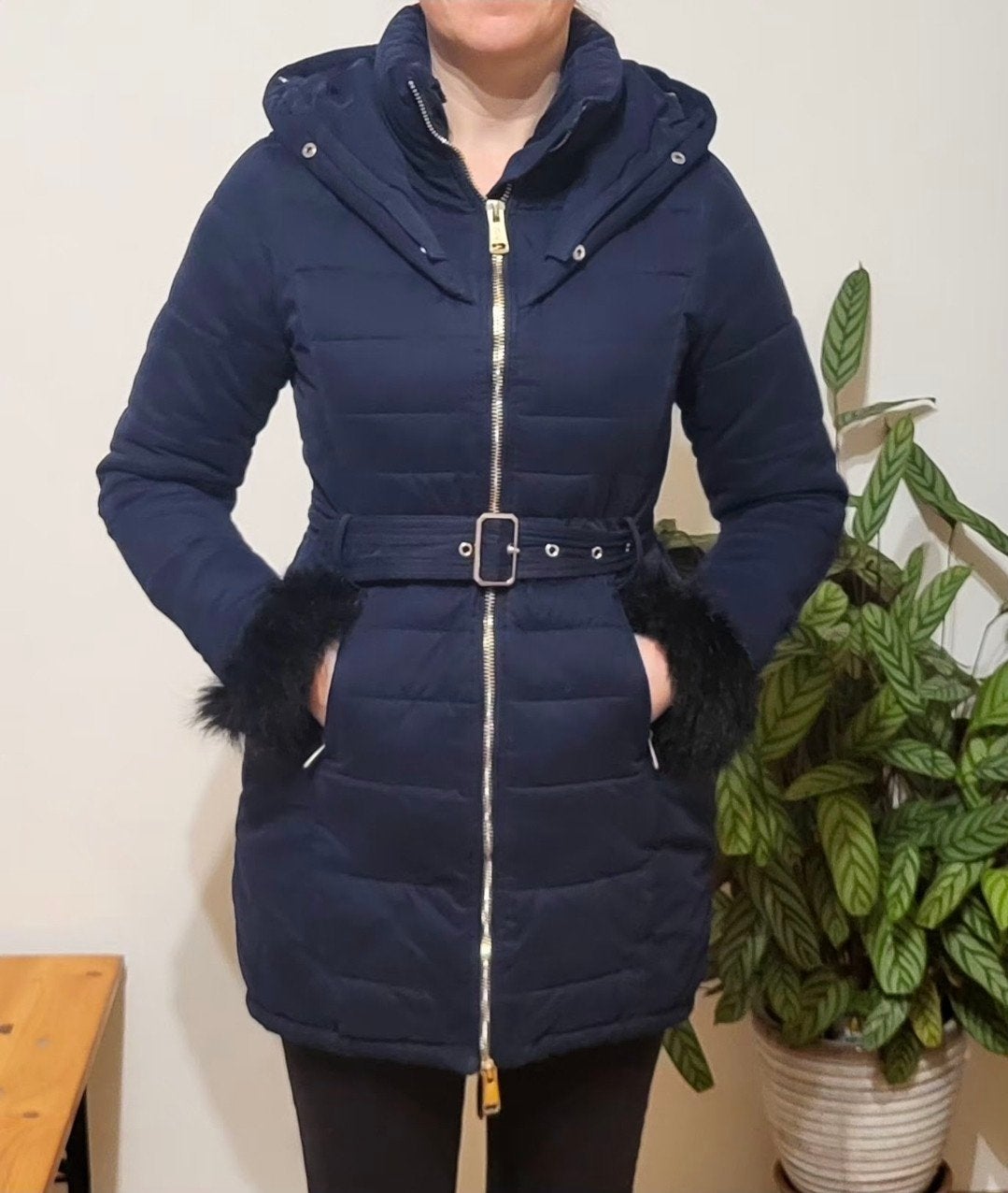 GUESS Wintermantel maat S Winter jas blau warm mooi, Enlèvement, Taille 36 (S)