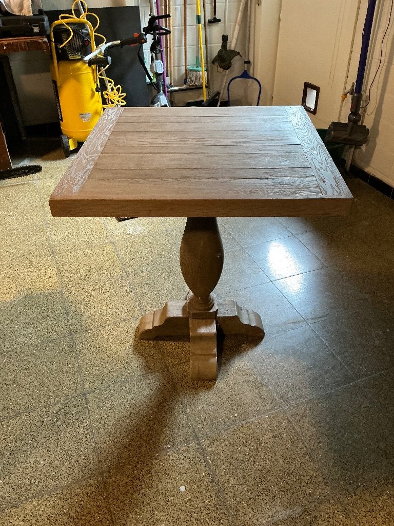 Eiken bijzettafel, Huis en Inrichting, Ophalen, Vierkant, 55 tot 75 cm, Zo goed als nieuw