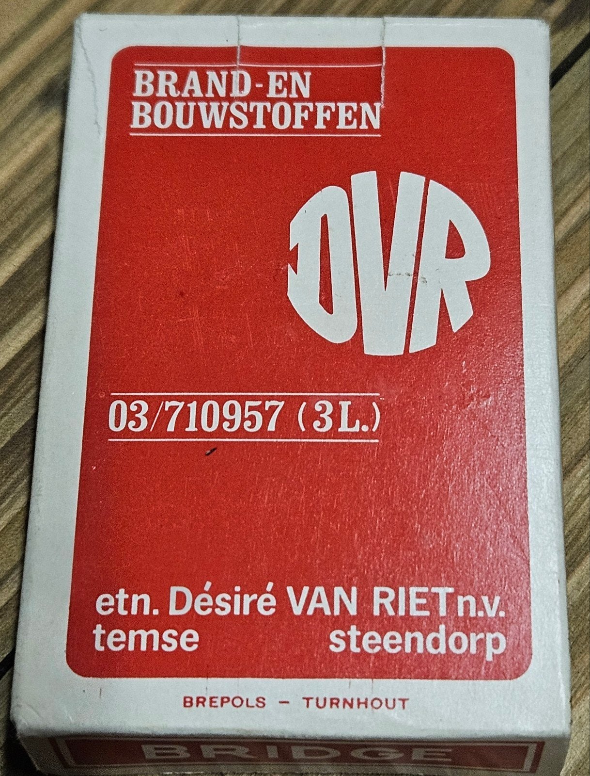 Désiré VAN RIET DVR Temse speelkaarten
Dit zijn, Ophalen of Verzenden, Speelkaart(en)