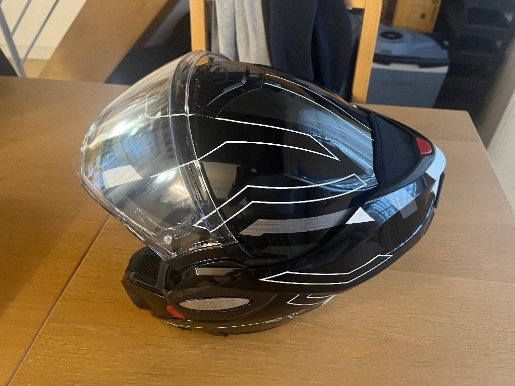 Casque moto Scorpion Exo Tech Evo Conquer Noir/Blanc Médium, Autres marques, M, Enlèvement, Neuf, avec ticket