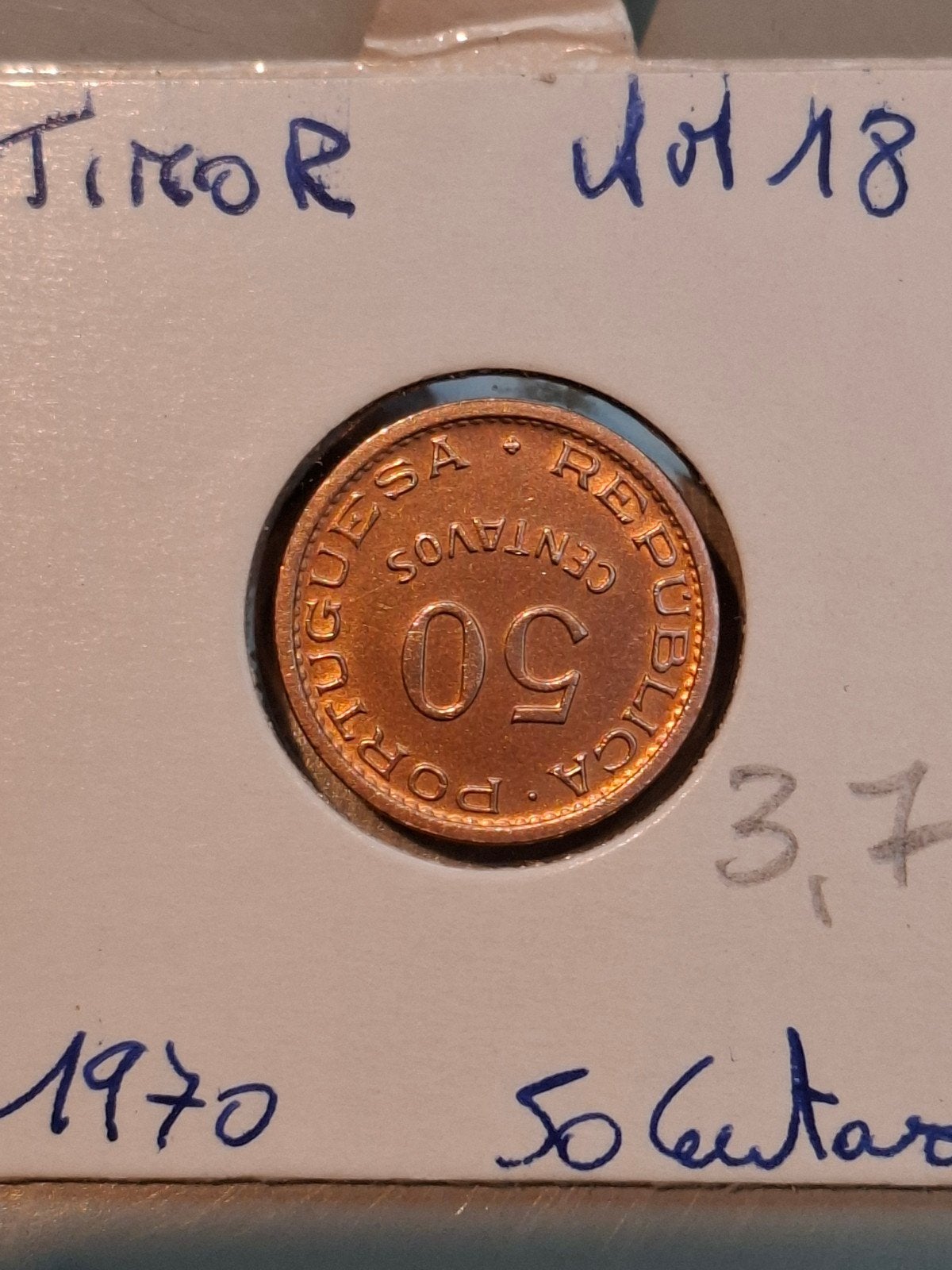 Timor 50 centavos 1970 km18 unc, Postzegels en Munten, Munten | Nederland, Ophalen of Verzenden