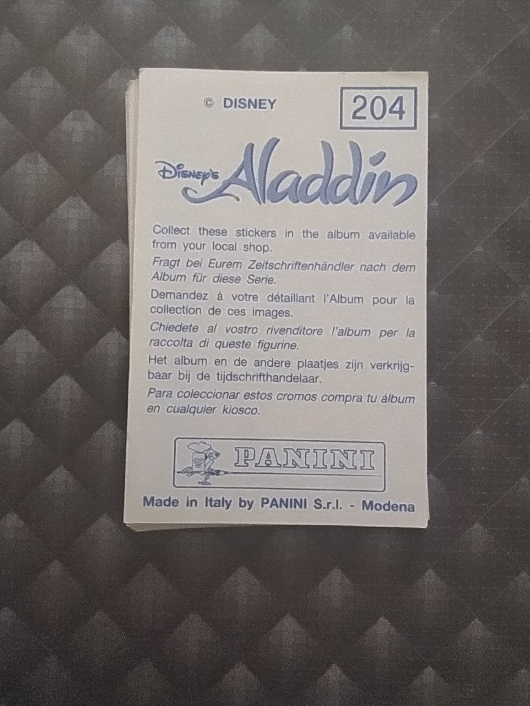 Vintage Panini stickers Aladdin, Ophalen of Verzenden, Zo goed als nieuw, Strip of Tekenfilm