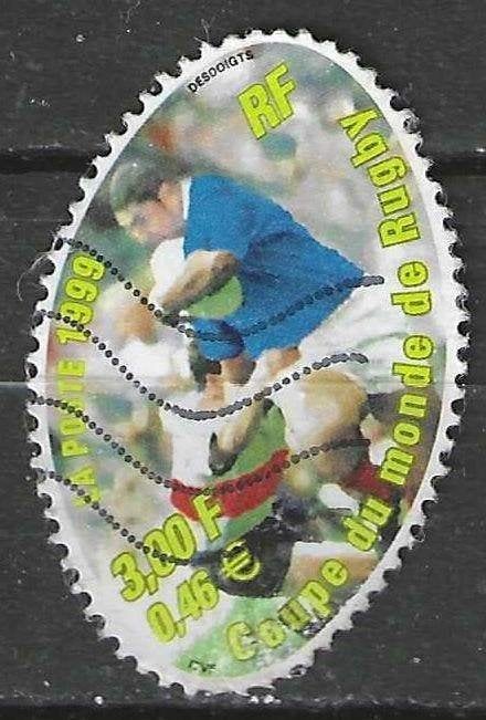 Frankrijk 1999 - Yvert 3280 - Wereldbeker Rugby (ST), Postzegels en Munten, Postzegels | Europa | Frankrijk, Gestempeld, Verzenden
