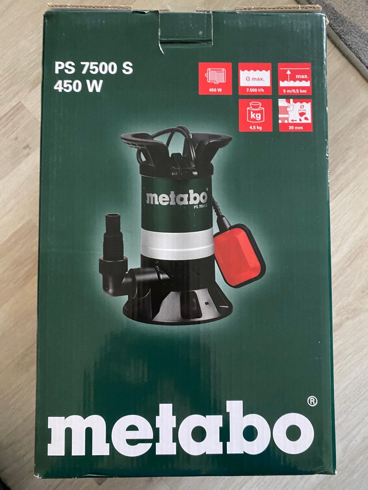 Pompe submersible Metabo PS 7500 S 450w ! NOUVEAU !, Enlèvement, Neuf, Moins de 600 watts, Autres types