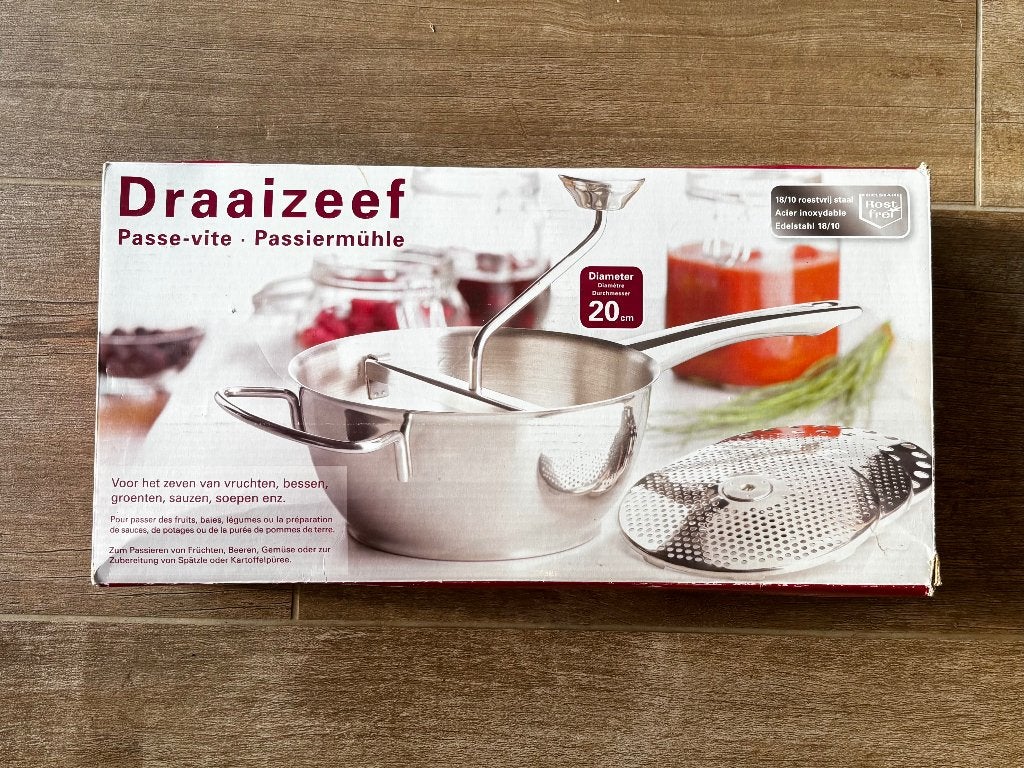 Tamis rotatif, passe-vite en inox - neuf, Enlèvement ou Envoi, Neuf, Inox, Autres types