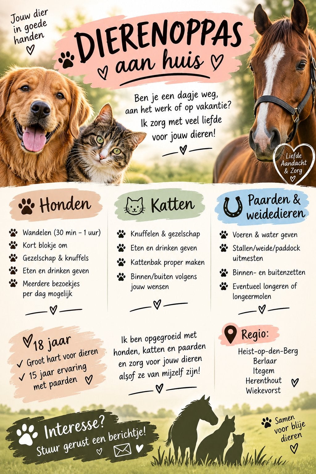 Dieren opas aan huis, honden ,katten,paarden,xxx, Enlèvement
