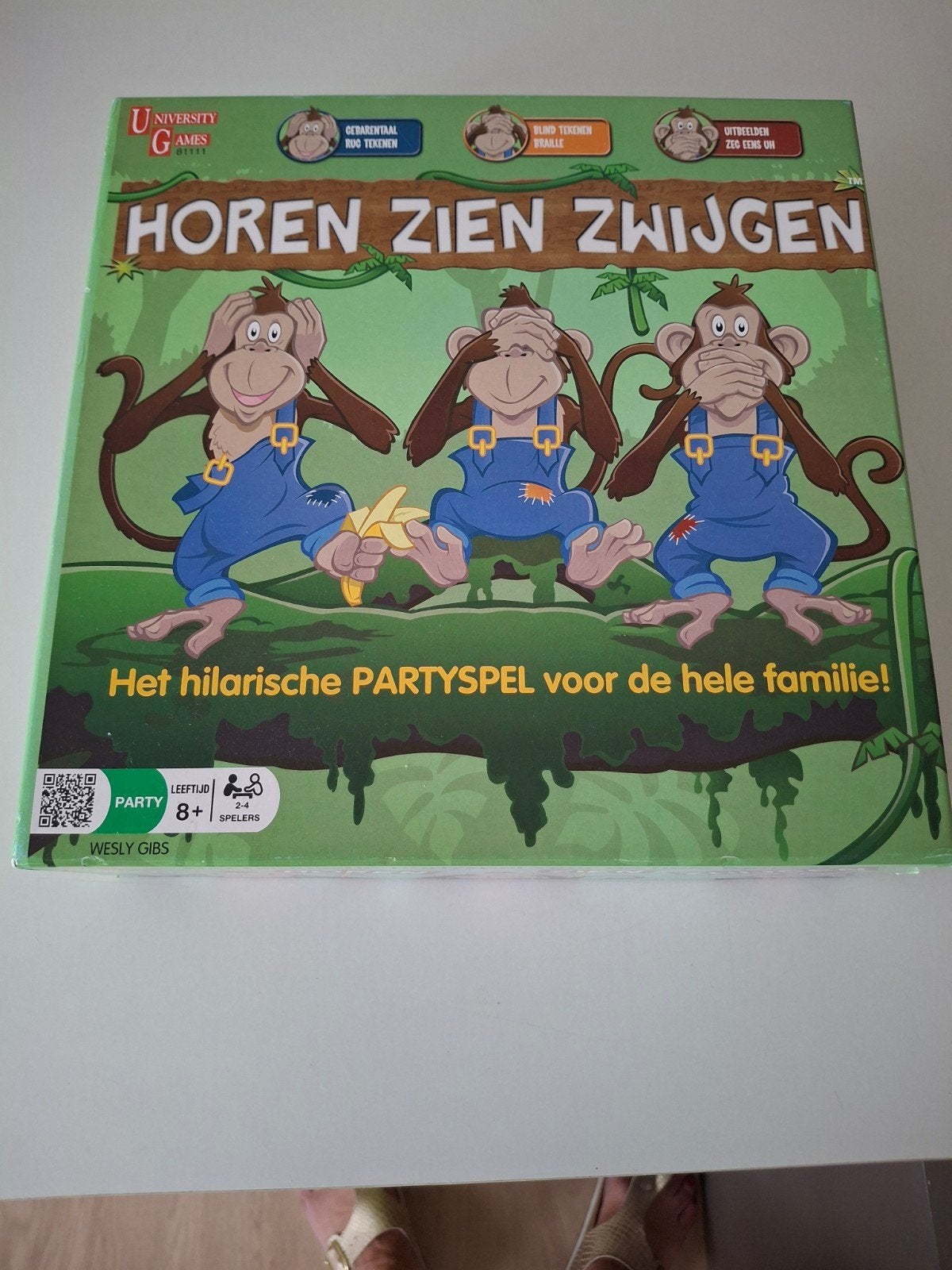 spel horen zien en zwijgen. hilarisch partyspel., Ophalen