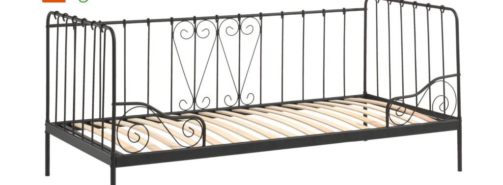 Ijzer eenpersoonsbed, Huis en Inrichting, Slaapkamer | Bedden, Ophalen, Eenpersoons, Industrieel, speels, Metaal