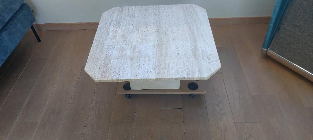 Table salon travertin, Maison & Meubles, Tables | Tables de salon, Moins de 50 cm, Carré, Enlèvement, Utilisé