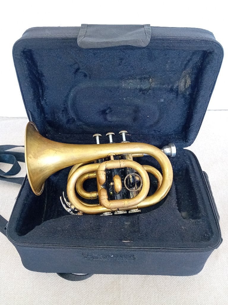 Cornet of bugel in goede staat, Ophalen of Verzenden, Zo goed als nieuw, Koperblazer, Met koffer of draagtas