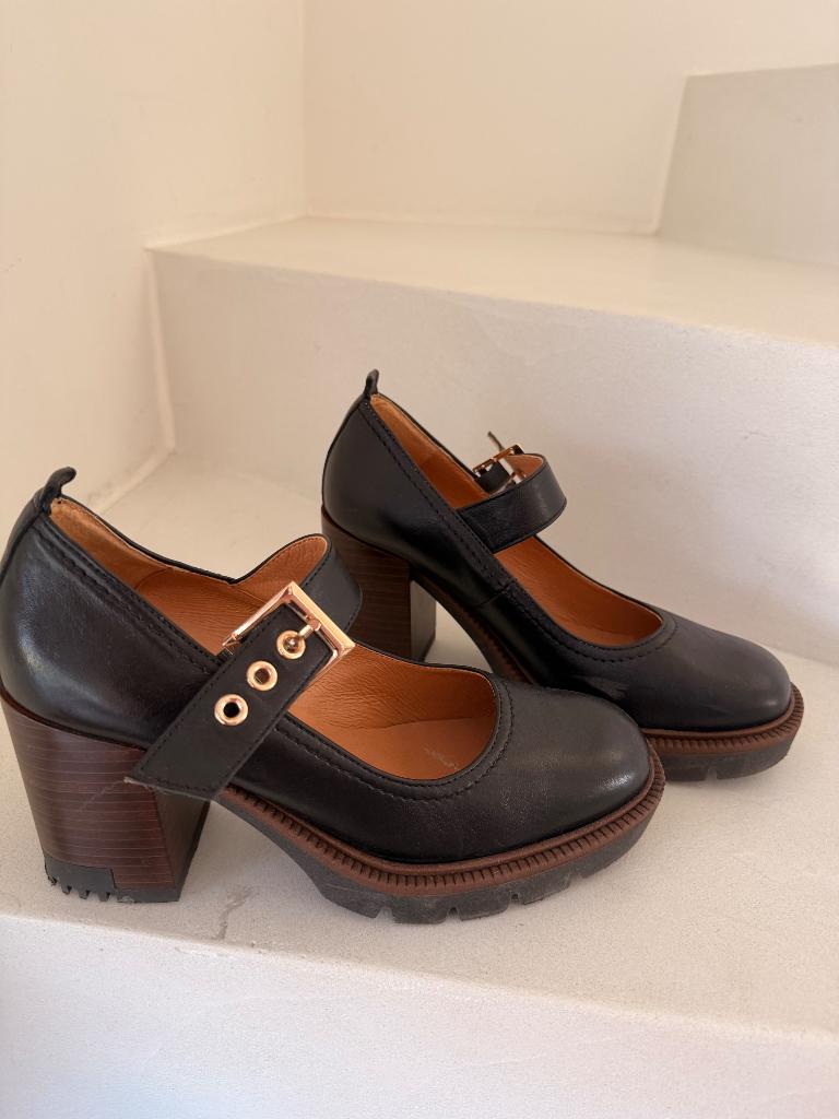 Leren pumps, Pumps, Zwart, Ophalen of Verzenden, Zo goed als nieuw