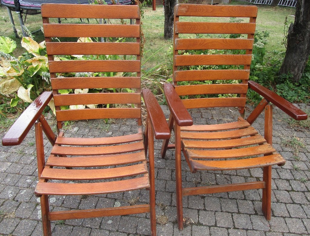 2 vintage houten plooi stoelen 'Solingen möbel', Ophalen