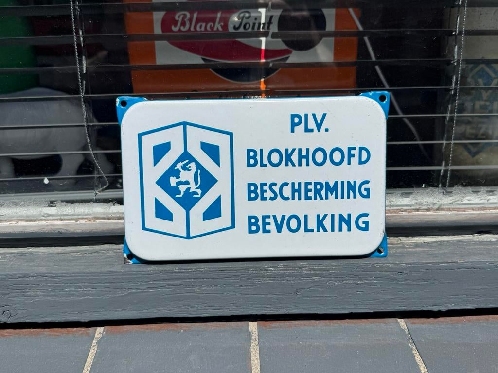 Blokhoofd emaille reclamebord, Antiek en Kunst, Ophalen of Verzenden