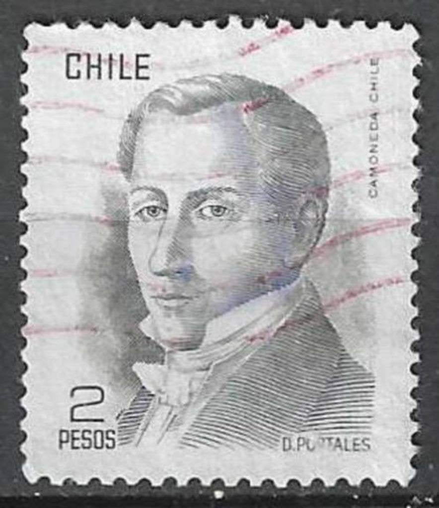 Chili 1976 - Yvert 476 - Diego Portales (ST), Envoi, Affranchi