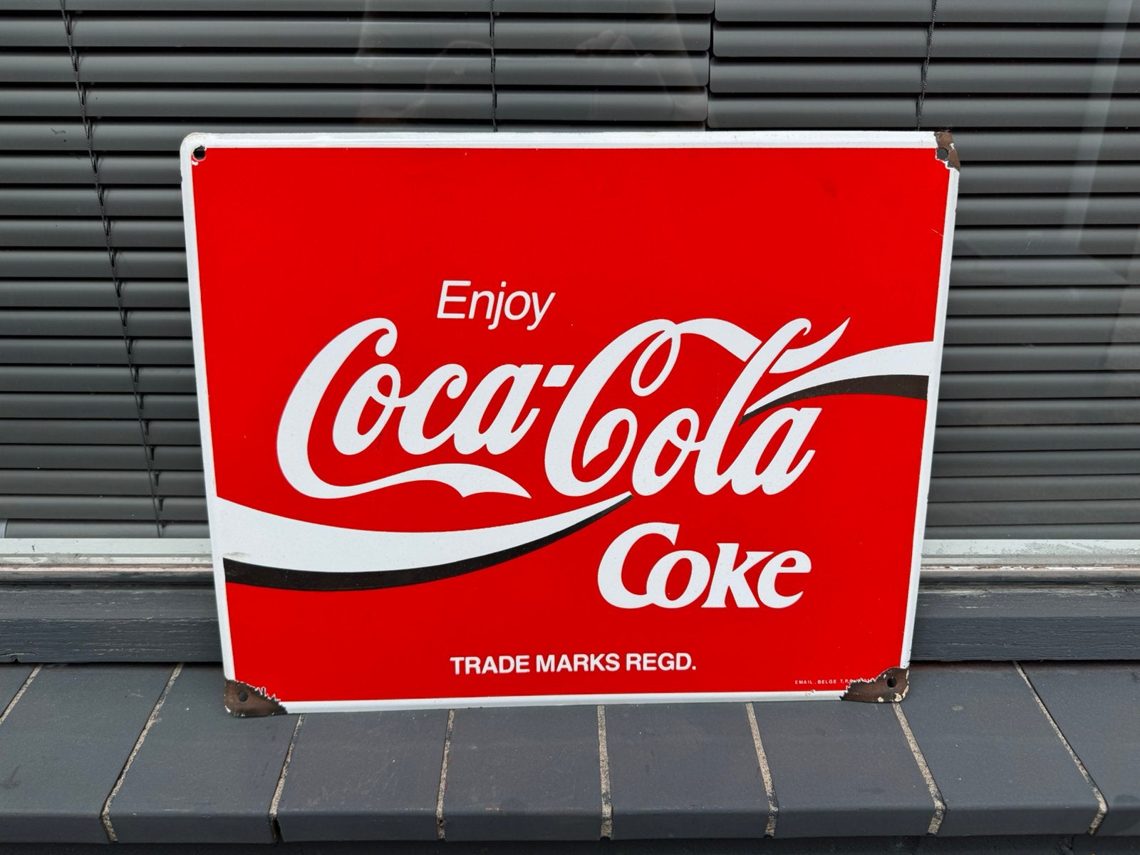Coca Cola emaille reclamebord, Ophalen of Verzenden, Gebruikt, Reclamebord