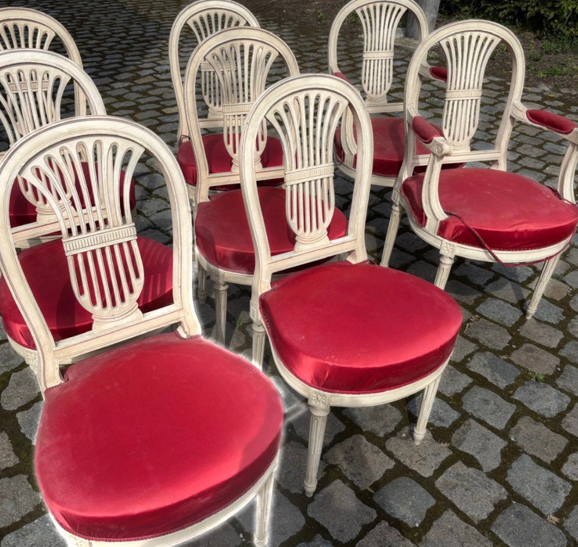 8 stoelen in LouisXVI stijl, Antiek en Kunst, Ophalen