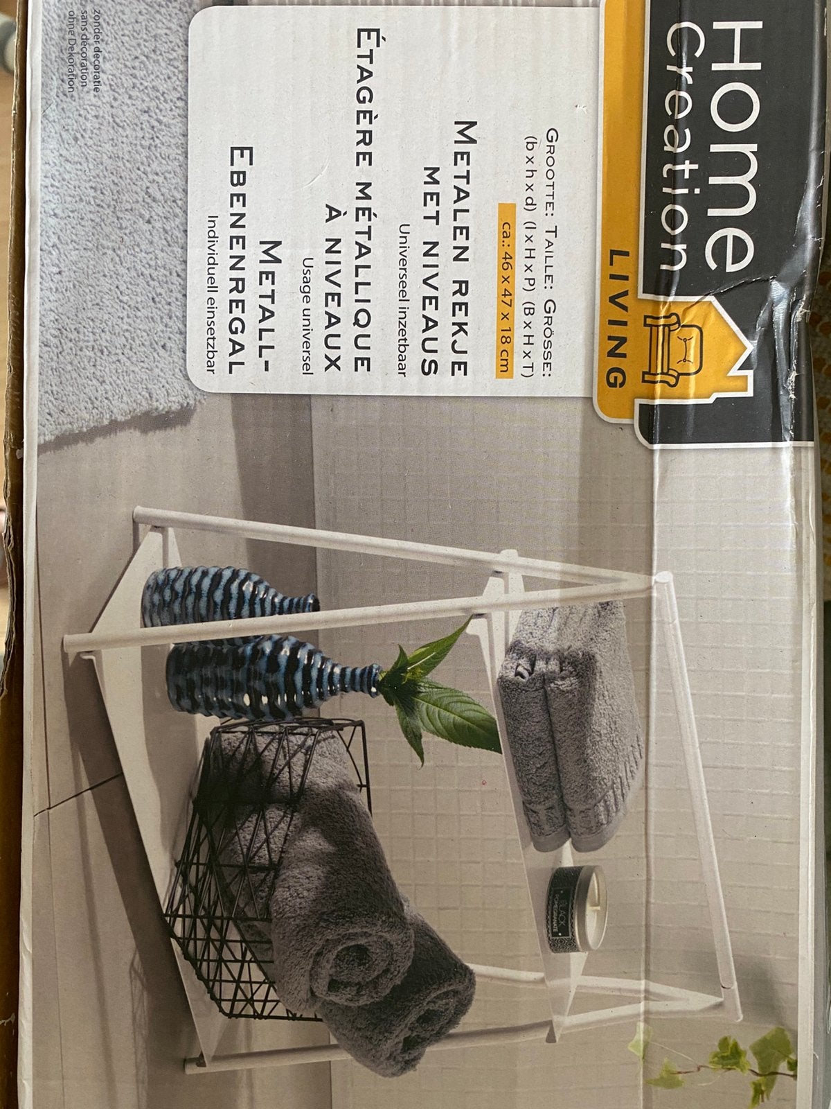 2 Wit metalen rekjes met niveaus, Huis en Inrichting, Ophalen, Nieuw