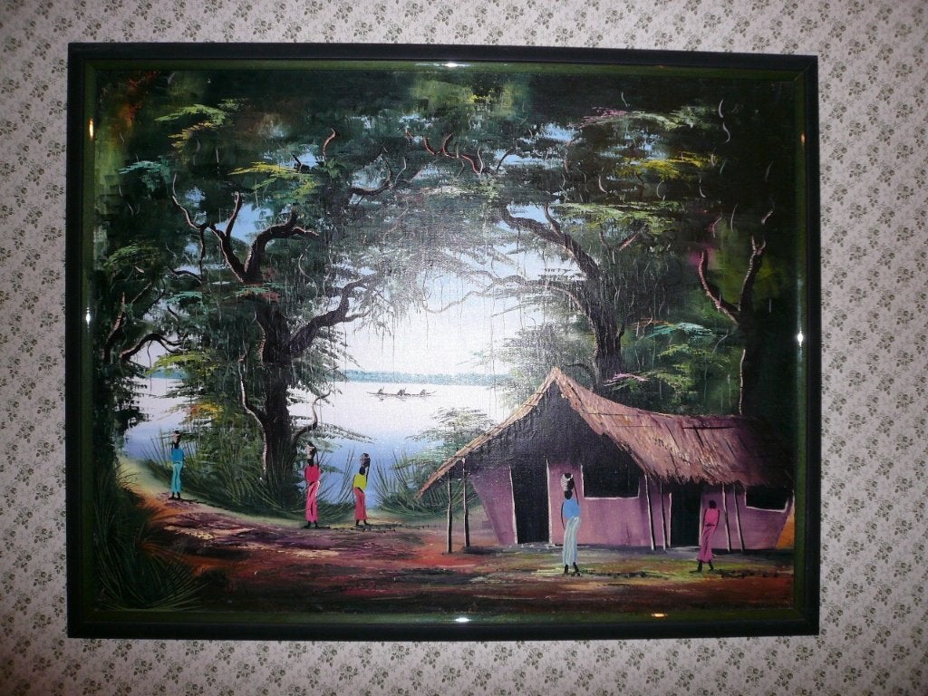 Congolese schilderijen, Autres sujets, Peinture à l'huile, Enlèvement, Peint à la main