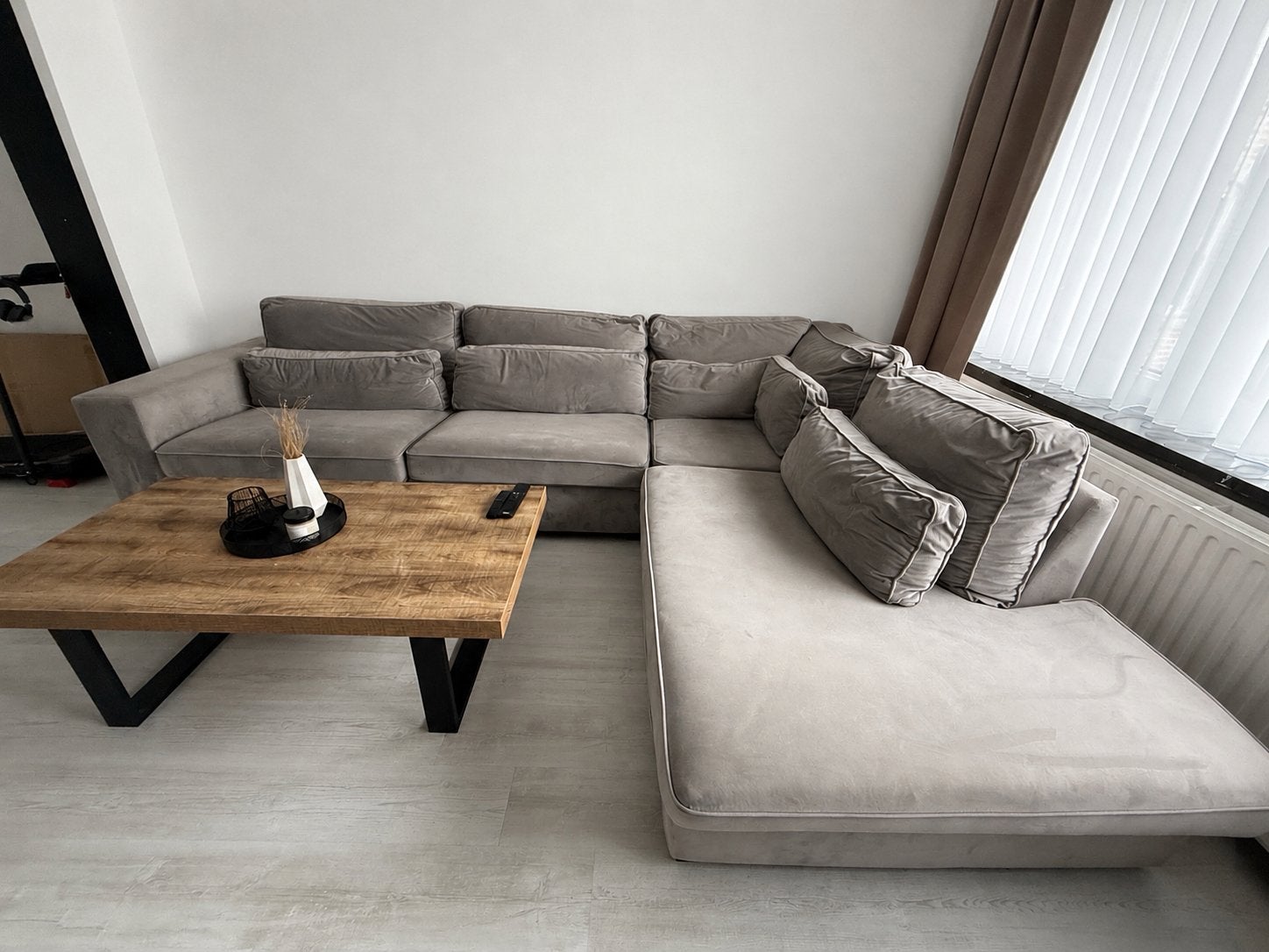 Fauteuil d’angle gris a vendre, Maison & Meubles, Enlèvement, Utilisé