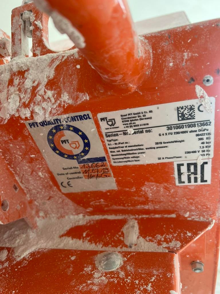 Spuitmachine PFT 230-400v, Doe-het-zelf en Bouw, Ophalen, Gebruikt